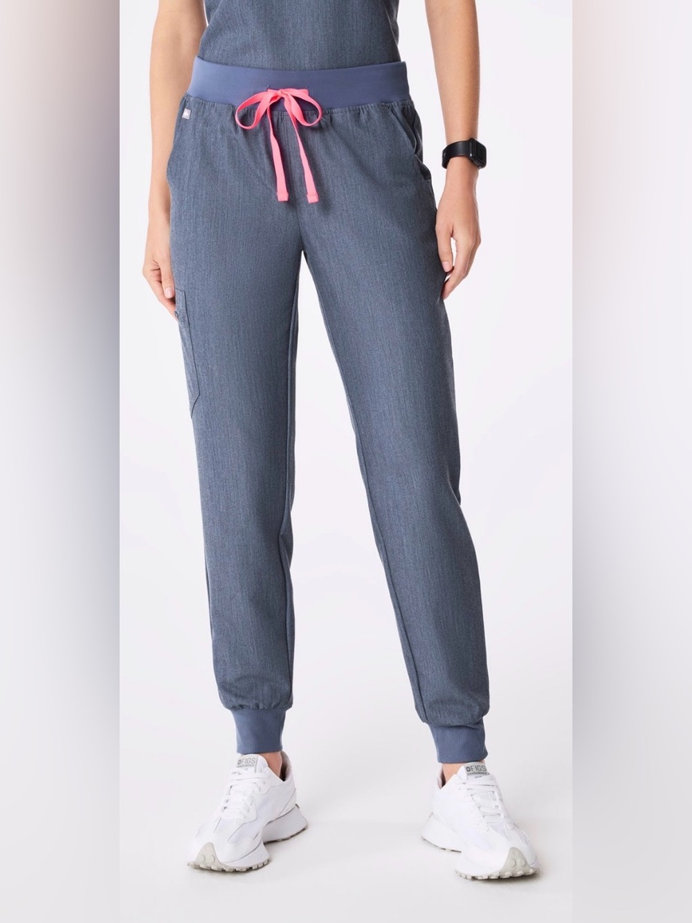 Figs TALL Women's Heather Denim Zamora Jogger Scrub Pants Small Tall